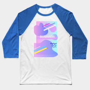 summer tropical abstract pattern with leisure sports motives Baseball T-Shirt